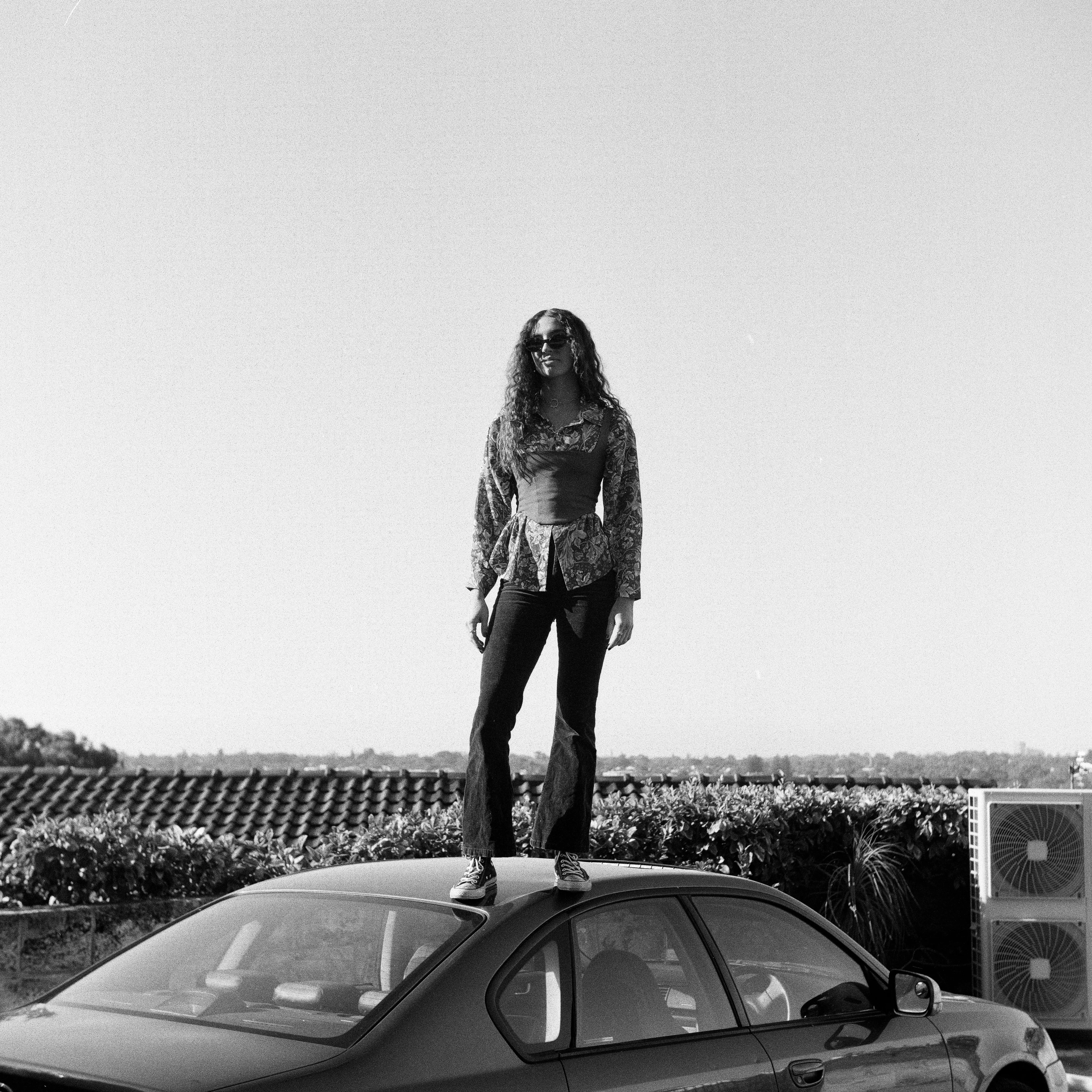 israel on the roof of a car